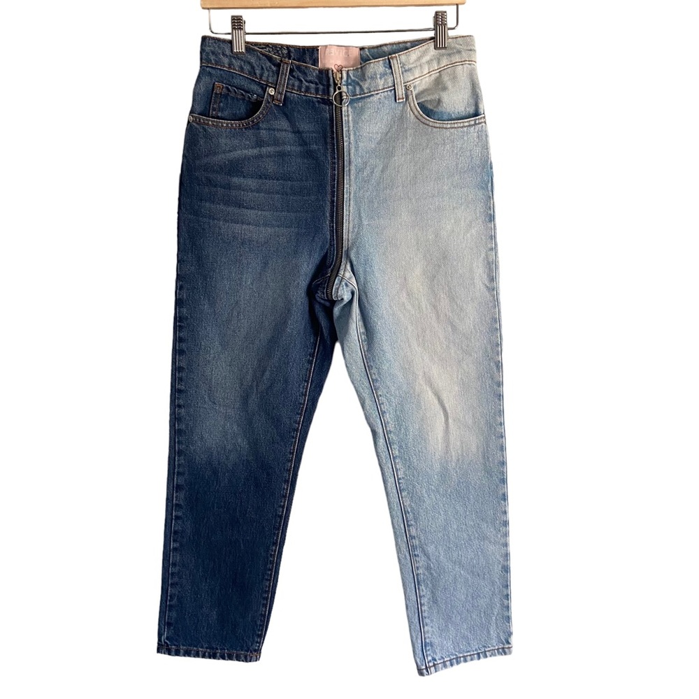 Revice Yin Yang Two Tone Zipper Jeans in Tokyo Wash